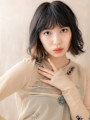 デザインカラー大人可愛い抜け感ゆるふわボブパーマ10代20代