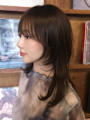 マットベージュミントヘアーソフトレイヤーアッシュグレー