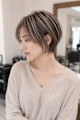 白髪ぼかし×大人ショートボブ