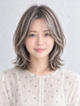 透明感のある白髪ぼかしハイライト