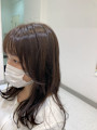 顔周りレイヤーマロンブラウン