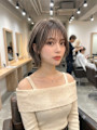 【小顔魅せ】シースルーバング × 外ハネくびれショートボブ