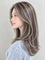 白髪ぼかしハイライト×ロングレイヤー