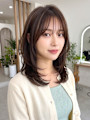 【小顔魅せ】シースルーバング×大人可愛いウルフ風レイヤー