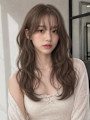 ダブルカラー内巻きロングヘアバタフライカットおくれ毛カット◎