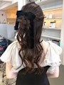 ヘアセット 結婚式アレンジ くるみちゃんヘア ハーフアップ