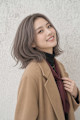 大人可愛い♪くすみベージュ×外ハネロブ