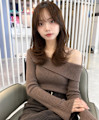 大人色っぽいくびれレイヤセミロンググレーベージュ