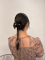 ヘアアレンジ　アレンジ　タイトヘア　カチモリ　お呼ばれヘア
