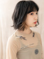 デザインカラーアンニュイヘアゆるふわボブパーマ10代20代