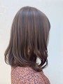 ハイライト×ツヤブラウンミディ