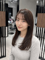 黒髪ロング顔まわりレイヤーナチュラル上品ヘアスタイル