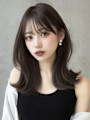 ワンホンヘア韓国レイヤーグレージュくびれ巻き姫カット内巻き☆