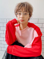 名古屋栄美容室ハイトーンベージュ×マッシュショート/名古屋栄