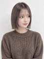透明感グレージュ×切りっぱなしボブ