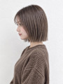 透明感グレージュ×切りっぱなしボブ