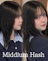 《丹伊田彩音》ミディアムハッシュ／韓国風／レイヤー