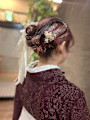 ラメ×リボンの華やかヘアセット