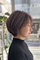 後頭部ふんわり丸みのブラウンショート