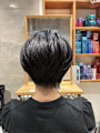 ◇大人40代50代60代ショートボブ丸みショート白髪ぼかし