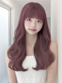 ハイトーンカラー内巻き前髪ありくびれヘアゆるめパーマ内巻き◎