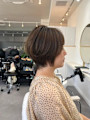 40代50代60代ショートボブ丸みショート白髪ぼかし