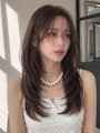 ワンホンヘア韓国レイヤーグレージュくびれ巻き姫カット内巻き◎