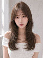 透明感カラーくびれヘアハイレイヤー韓国風パーマワンホンヘア◎