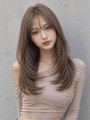 透明感カラーくびれヘアハイレイヤー韓国風パーマワンホンヘア◎