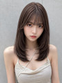 ロングヘア韓国レイヤーくびれヘア顔まわりレイヤーくびれ巻き☆