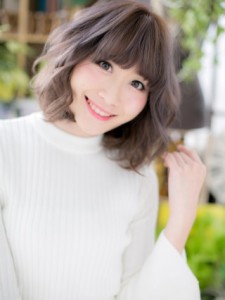 個性的カラー＆斜めバング☆ガーリーミディ - COVER HAIR bliss【カバーヘア ブリス】戸田公園/戸田公園西口店掲載
