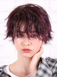 外国人風ラズベリーボルドーショート - HAIR & MAKE EARTH 小松店掲載