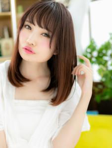 大人かわいい♪甘カラー♪斜めバングワンカール　モテロング - COVER HAIR bliss 【カバー ヘア ブリス】川口/ららテラス川口東口駅前店掲載