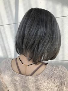 メタリックシルバー #ブリーチ必須 #ボブ - hair therapy sara 荒井店掲載