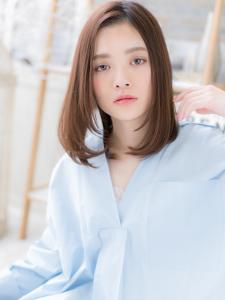 前下がりの小顔ストレートIカールミディ　ニュアンスカール - mod's hair 上尾【モッズヘア】上尾西口店掲載