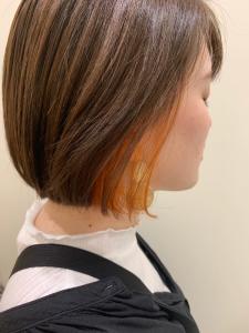 アプリコットオレンジのインナーカラーボブ - Hair&Make OPSIS掲載