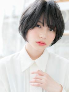 ショートでも◎黒髪ナチュラルくせ毛風カール　フェミニンボブ - mod's hair【モッズヘア】越谷/越谷西口店掲載