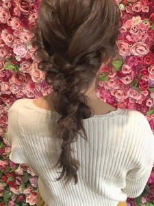 ピンクブラウンの編み下ろしアレンジ - GALLARIA Elegante可児店掲載