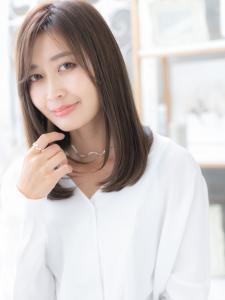 大人かわいい＊斜めバングツヤワンカール　セミディ - mod's hair【モッズヘア】越谷/越谷西口店掲載