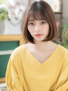 シースルーバング艶カラー前下がり大人ボブ　グラボブ - COVER HAIR bliss【カバーヘア ブリス】北浦和/北浦和西口店掲載