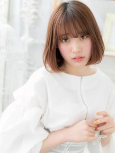 シースルーバング艶ブラウン小顔前下がりボブ　艶カラー - mod's hair【モッズヘア】越谷/越谷西口店掲載