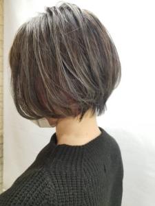 グレージュ/小顔/グラボブ/艶カラー/30代40代/ショート - QUALIS 上福岡店掲載