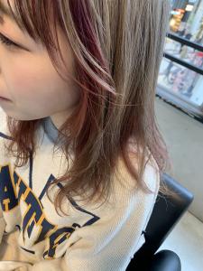 ミルクティーカラー＋ピンクフレーミングカラー - pesca 仙台一番町店掲載