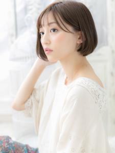 黒髪も◎シースルーバング艶カラー大人ボブ　ミニボブ - mod's hair【モッズヘア】越谷/越谷西口店掲載