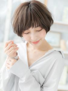 小顔切りっぱなし大人かわいいくびれショート　オリーブカラー - mod's hair【モッズヘア】上尾/上尾西口店掲載