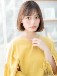 シースルーバング艶カラー前下がり大人ボブ　ミニボブ - mod's hair【モッズヘア】上尾/上尾西口店掲載