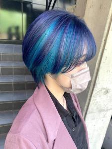 ネイビー×アクアブルーブルー　/ インナーカラー - ACT 表参道店掲載