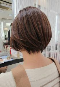 小顔/ショート/ショートボブ/暖色系カラー/白髪染め/40代 - QUALIS 上福岡店掲載