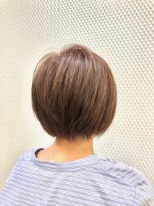 小顔/ショート/ショートボブ/暖色系カラー/白髪染め/50代 - QUALIS 上福岡店掲載