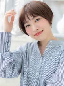 ピンクブラウン艶カラー前下がり小顔ショート 　ボブショート - mod's hair【モッズヘア】越谷/越谷西口店掲載